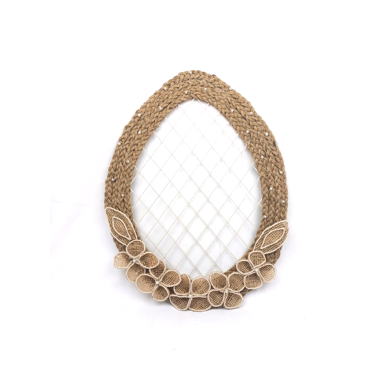 Oval Shaped Jute Braided Ring Wall Hanging