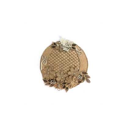 Round Cotton & Burlap Wall Piece  (Pakistan)