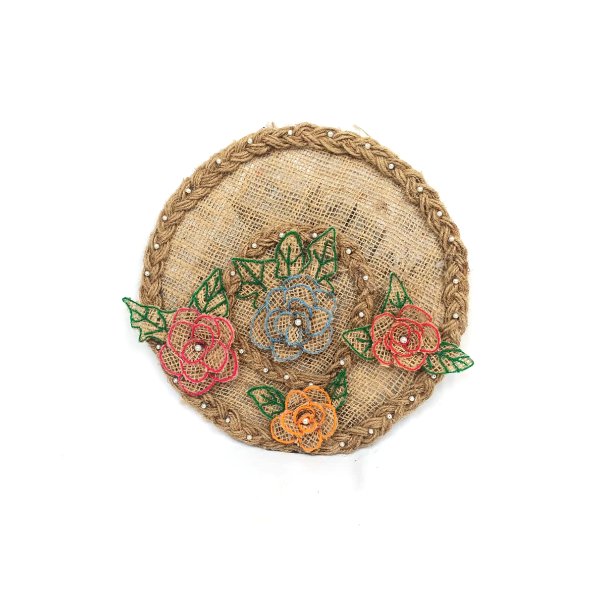 Round Jute & Burlap Wall Art (Pakistan)