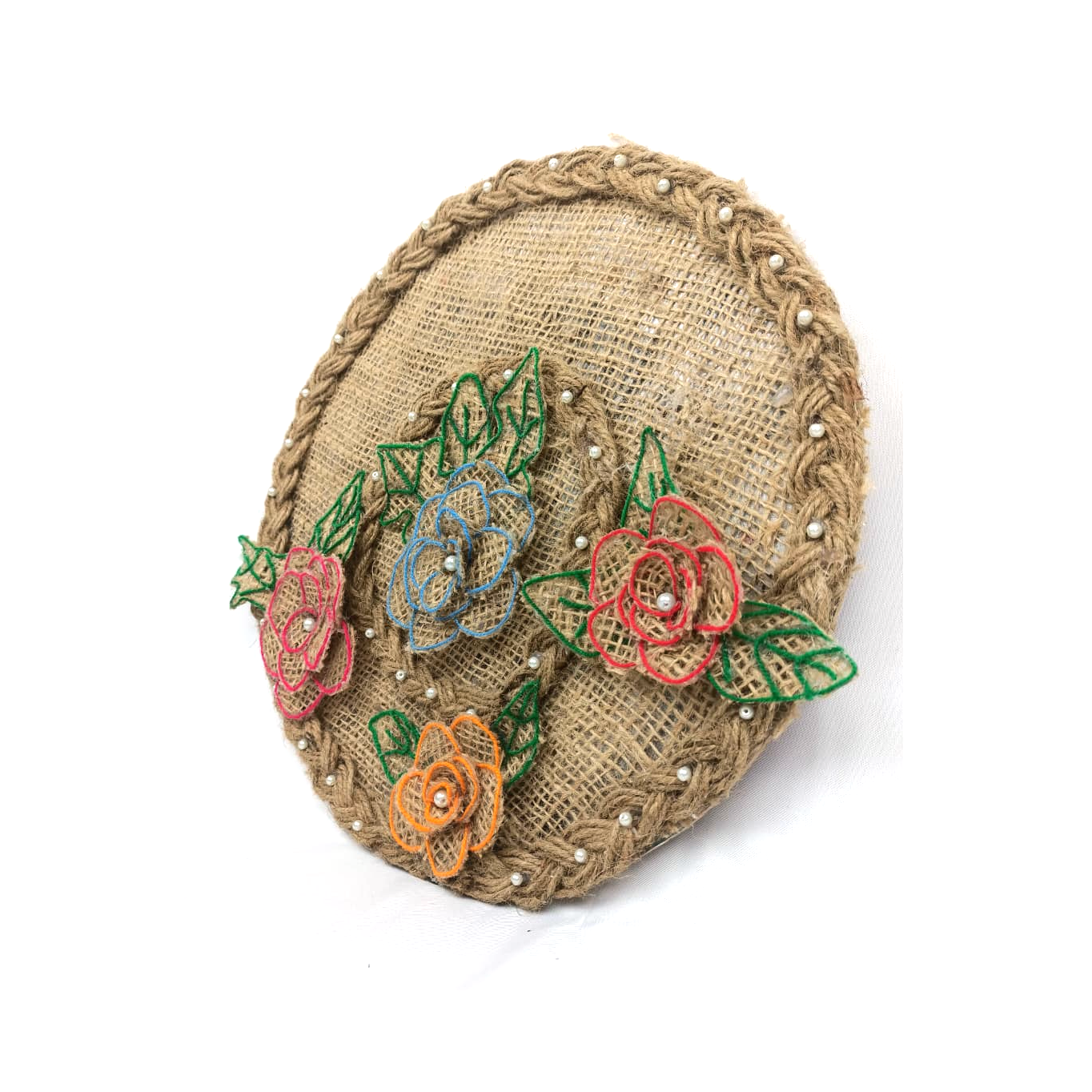 Round Jute & Burlap Wall Art (Pakistan)