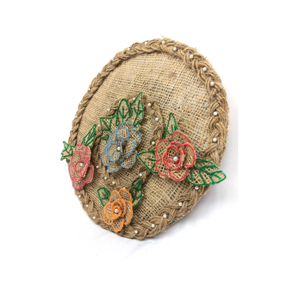 Round Jute & Burlap Wall Art (Pakistan)